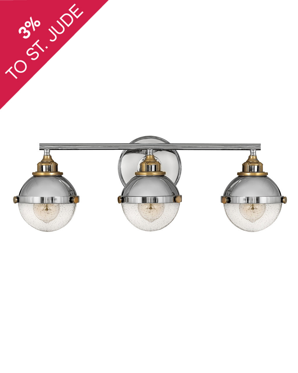 HINKLEY FLETCHER Three Light Vanity 5173 Vanity Lights Hinkley Polished Nickel  