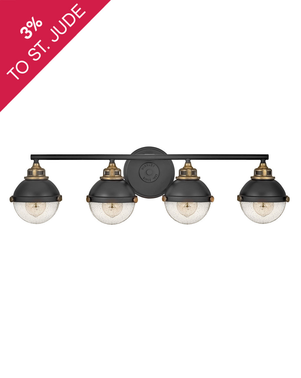 HINKLEY FLETCHER Four Light Vanity 5174 Vanity Lights Hinkley Black  