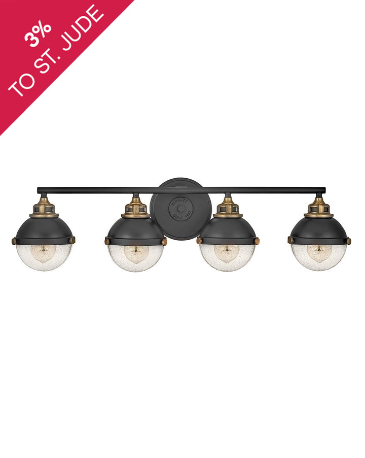 HINKLEY FLETCHER Four Light Vanity 5174 Vanity Lights Hinkley Black  