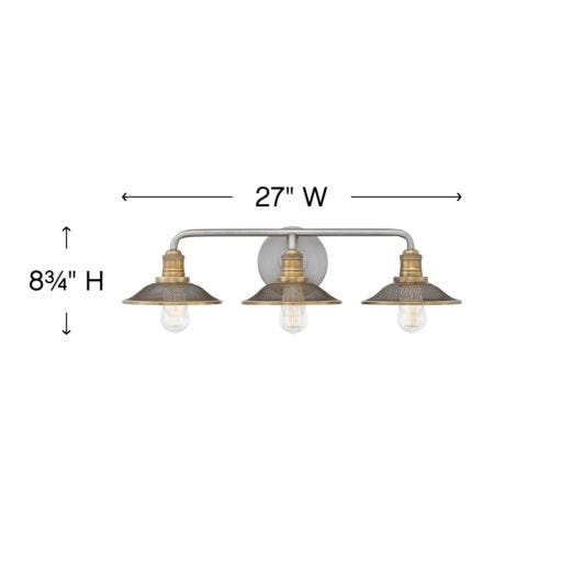 HINKLEY RIGBY Three Light Vanity 5293 Vanity Lights Hinkley   