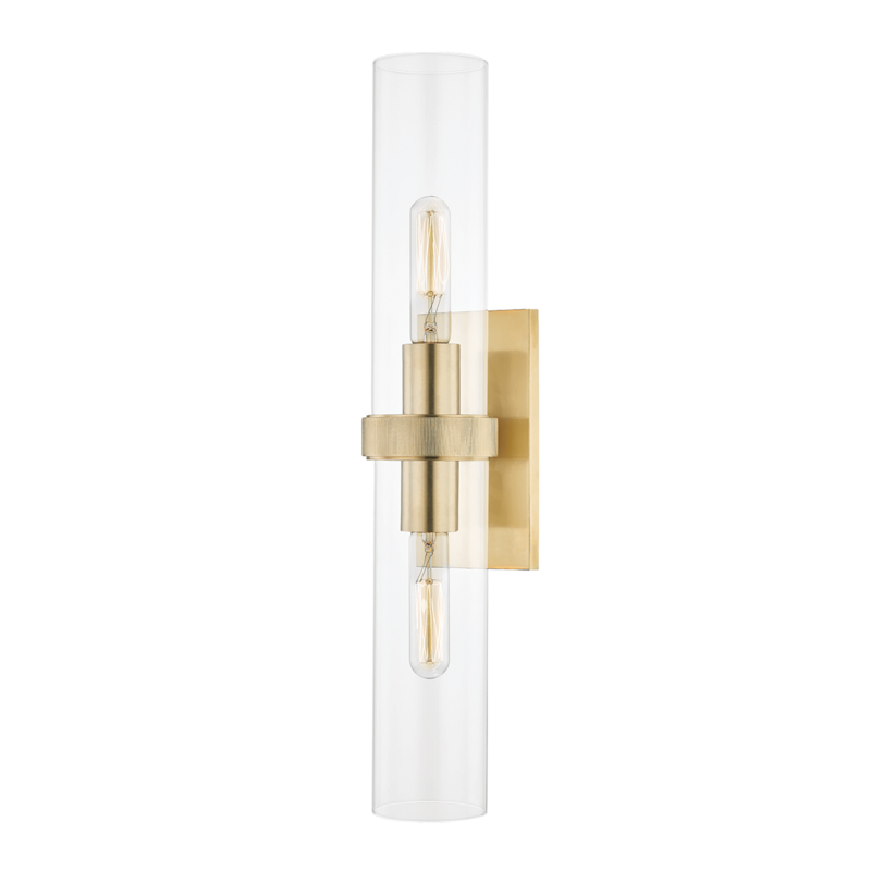 Hudson Valley 2 LIGHT WALL SCONCE 5302 Wall Sconces Hudson Valley Lighting Brass  