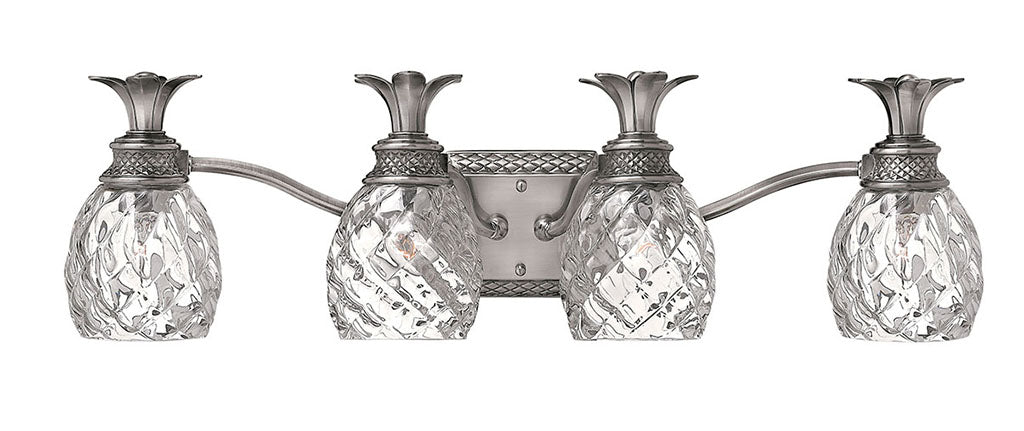 HINKLEY PLANTATION Four Light Vanity 5314 Vanity Lights Hinkley Polished Antique Nickel  