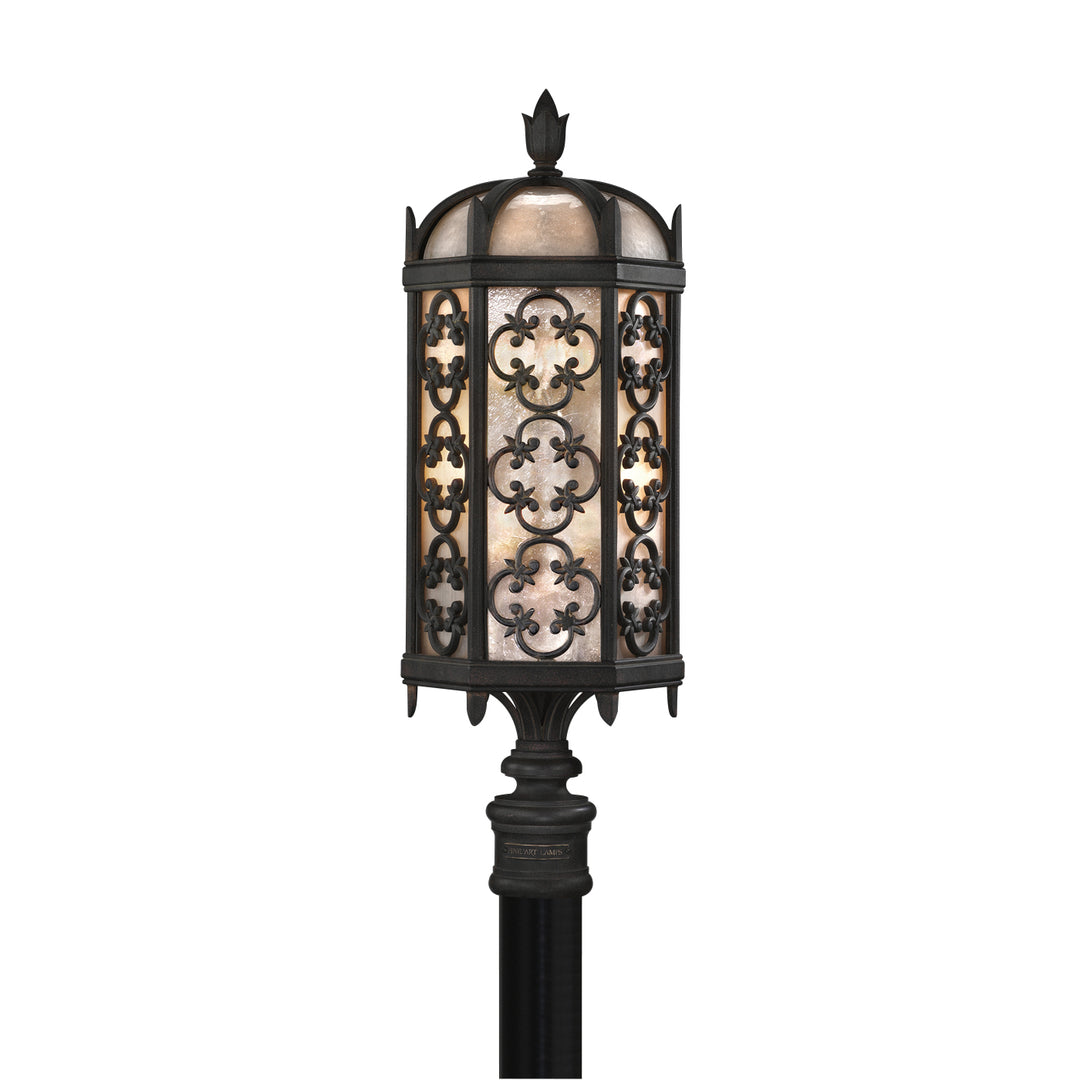 Fine Art Costa del Sol Outdoor Post Mount Pier & Post Mount Lights Fine Art Handcrafted Lighting Wrought Iron  