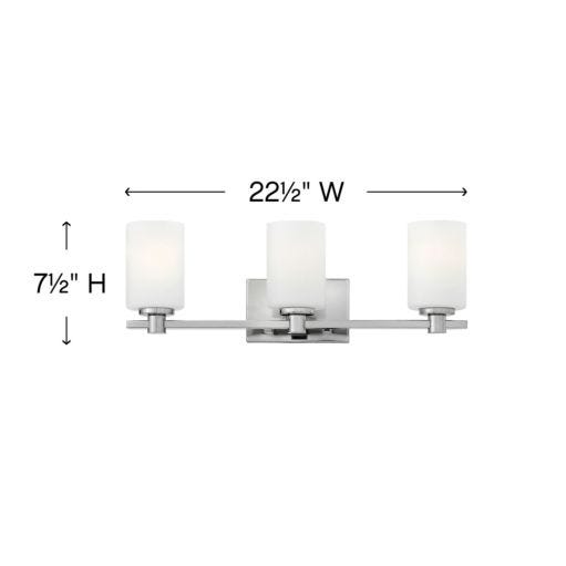 HINKLEY KARLIE Three Light Vanity 54623 Vanity Lights Hinkley   