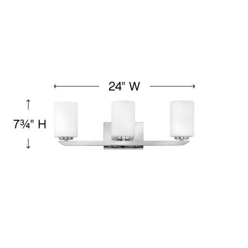 HINKLEY KYRA Three Light Vanity 55023 Vanity Lights Hinkley   