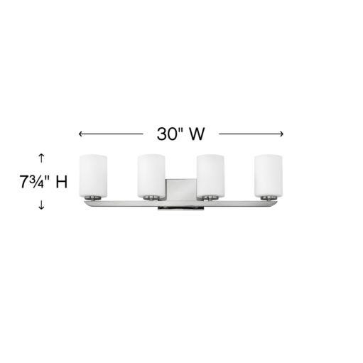 HINKLEY KYRA Four Light Vanity 55024 Vanity Lights Hinkley   