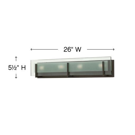 HINKLEY LATITUDE Four Light Vanity 5654 Vanity Lights Hinkley   