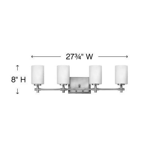 HINKLEY LAUREL Four Light Vanity 57554 Vanity Lights Hinkley   