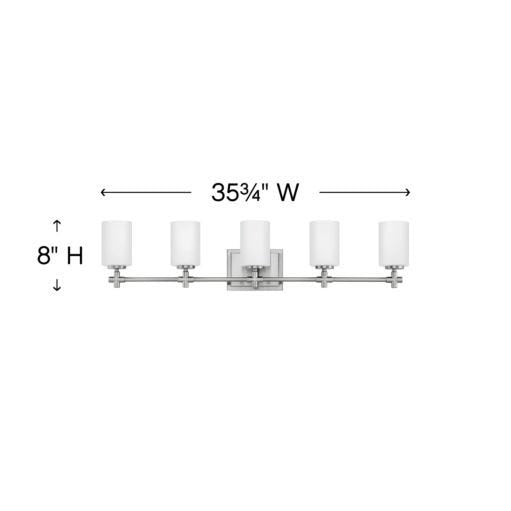 HINKLEY LAUREL Five Light Vanity 57555 Wall Sconces Hinkley   