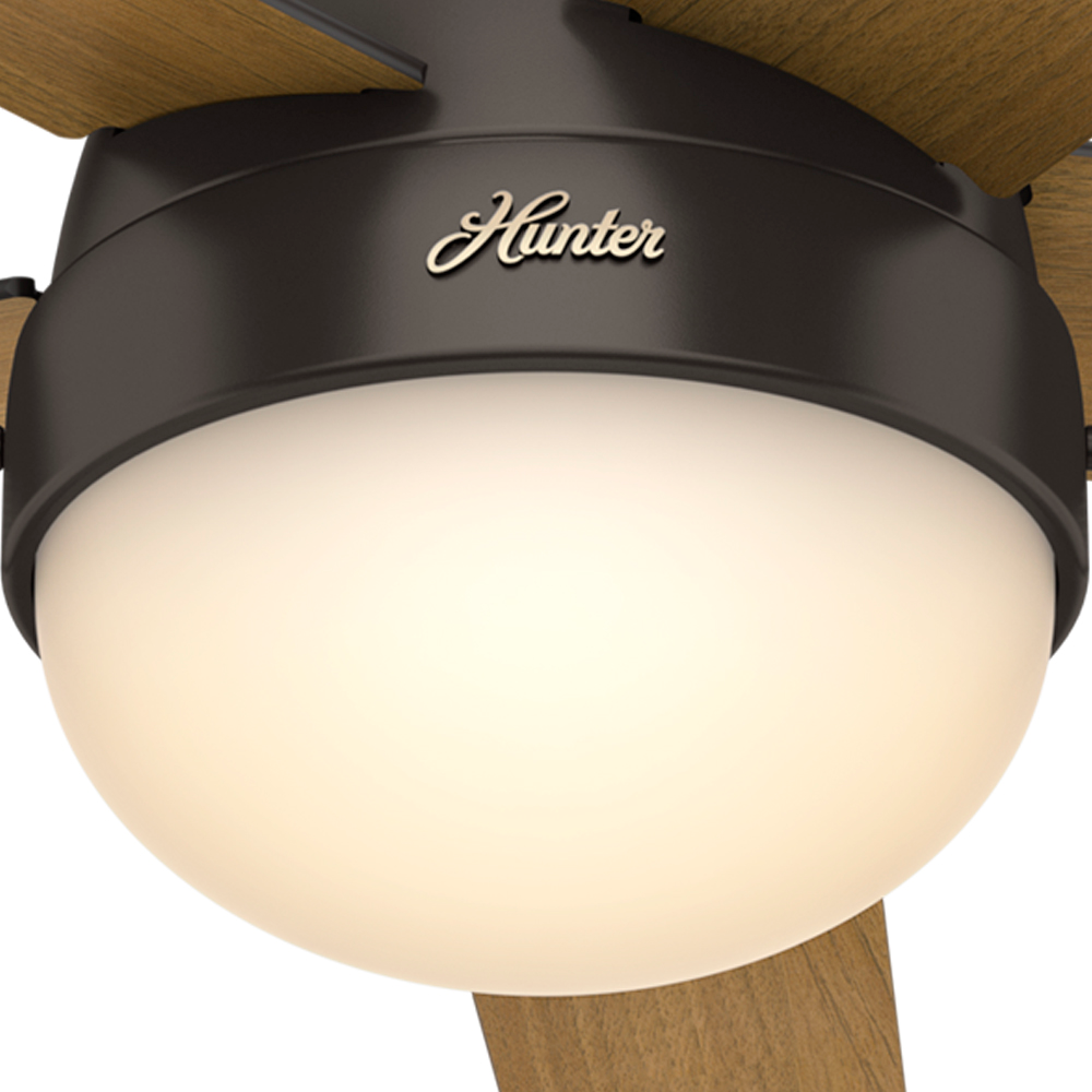 Hunter 46 inch Anslee Low Profile Ceiling Fan with LED Light Kit and Pull Chain Indoor Ceiling Fans Hunter   