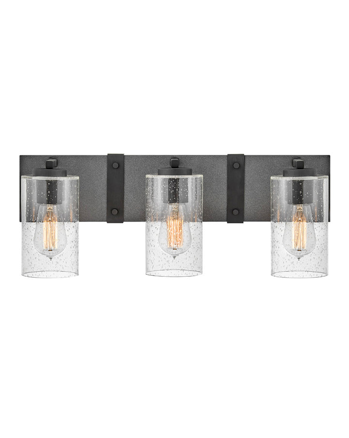 HINKLEY SAWYER Three Light Vanity 5943 Vanity Lights Hinkley Aged Zinc  