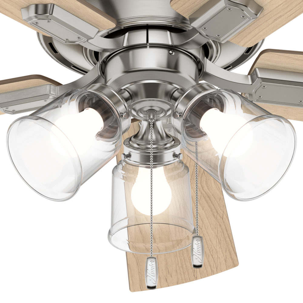 Hunter 52 inch Crestfield Low Profile Ceiling Fan with LED Light Kit and Pull Chain