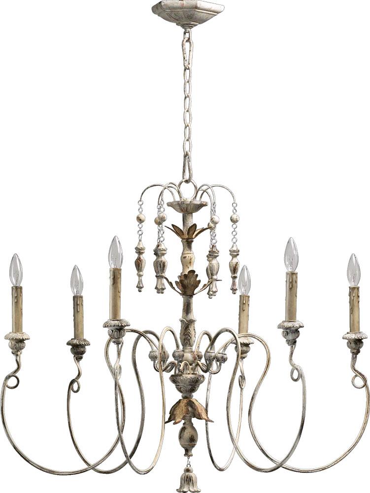 Quorum SALENTO 32"/6LT CHAND -PW 6006-6 Chandeliers Quorum White  