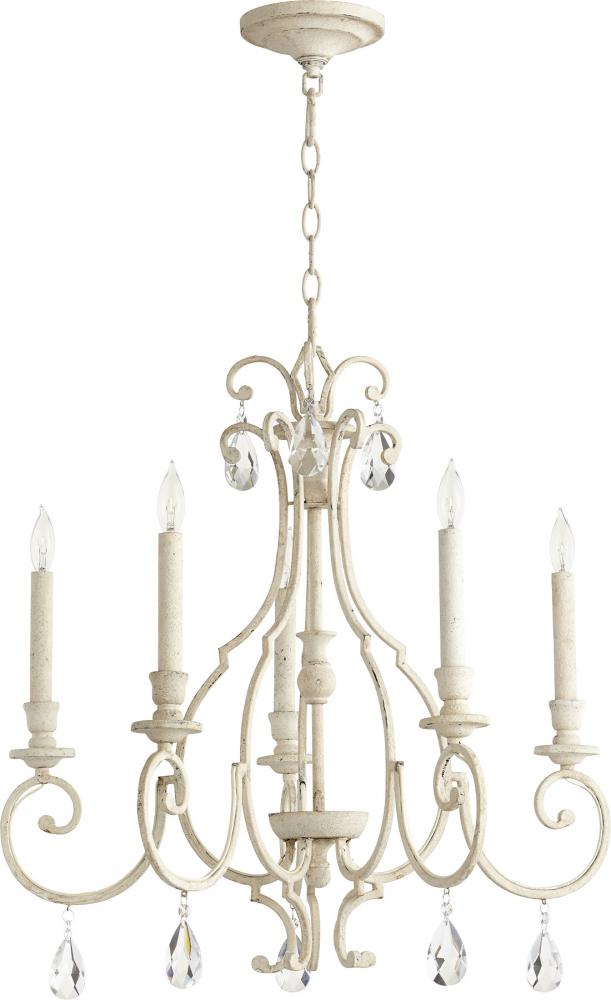 Quorum ANSLEY 5LT CHAND - PW 6014-5 Chandeliers Quorum White  