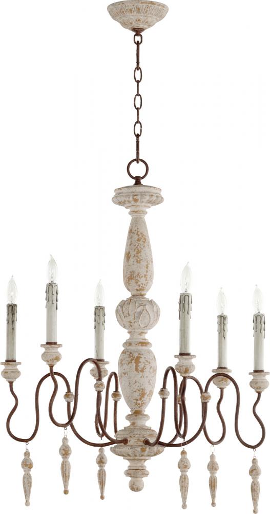 Quorum LA MAISON 28" FALL 6LT-MG 6052-6 Chandeliers Quorum Gray|Rust  