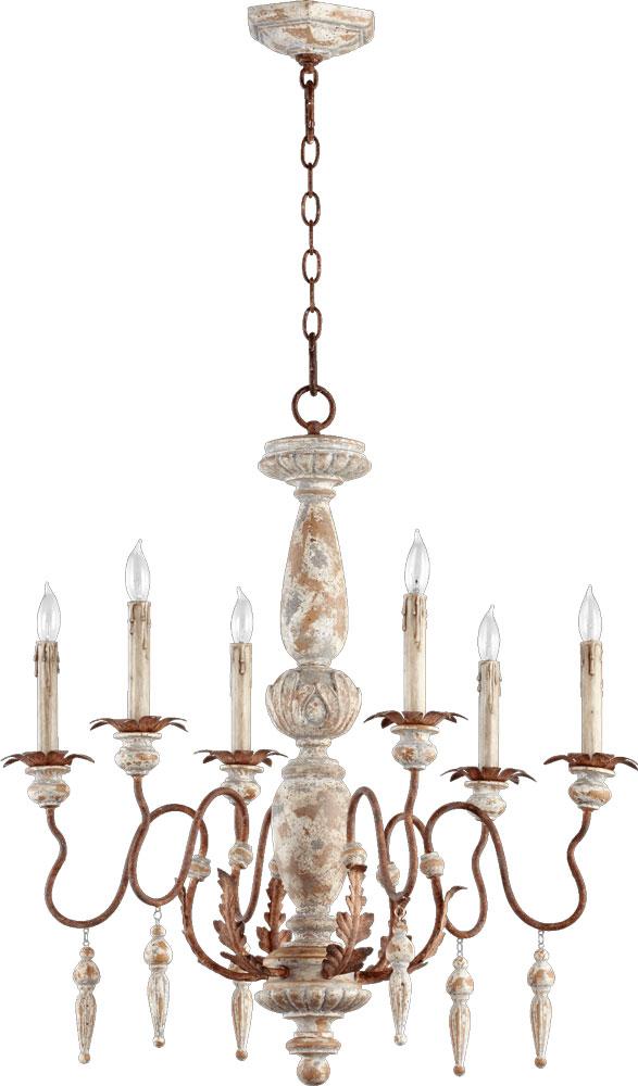 Quorum LA MAISON 28" 6LT CHND-MG 6052-6 Chandeliers Quorum Gray|Rust  