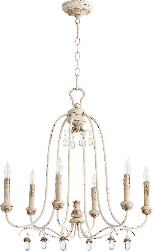 Quorum VENICE 24" 6LT CHAND - PW 6144-6 Chandeliers Quorum White  