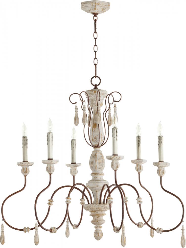 Quorum LA MAISON 36" FALL 6LT-MG 6152-6 Chandeliers Quorum Gray|Rust  