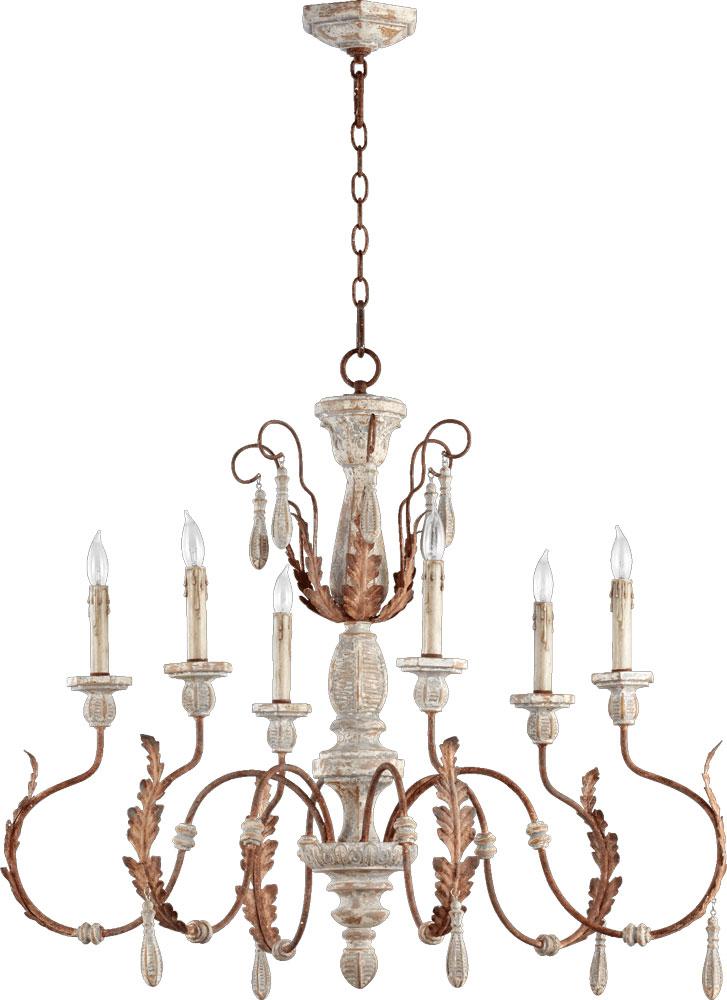 Quorum LA MAISON 36" 6LT CHND-MG 6152-6-56 Chandeliers Quorum Gray|Rust  