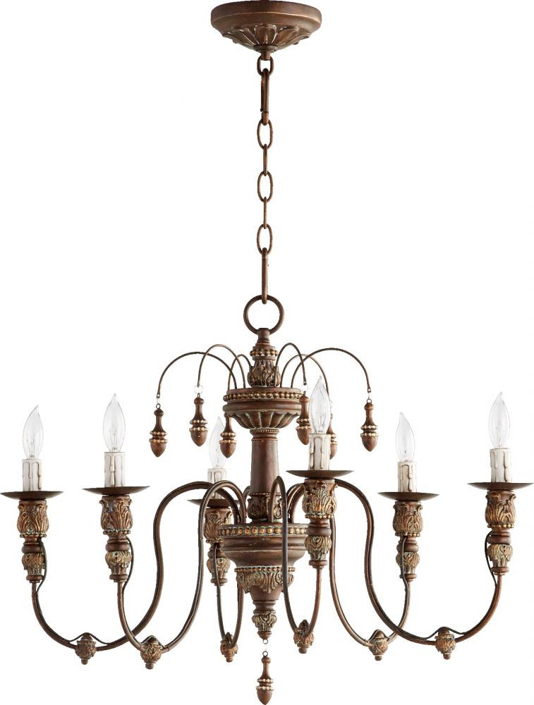 Quorum SALENTO 25"/6LT CHND - VC 6316-6 Chandeliers Quorum Copper  