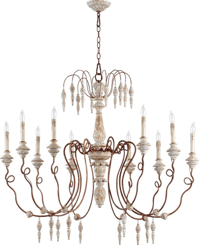 Quorum LA MAISON 10LT CHAND - MG 6352-10-56 Chandeliers Quorum Gray|Rust  