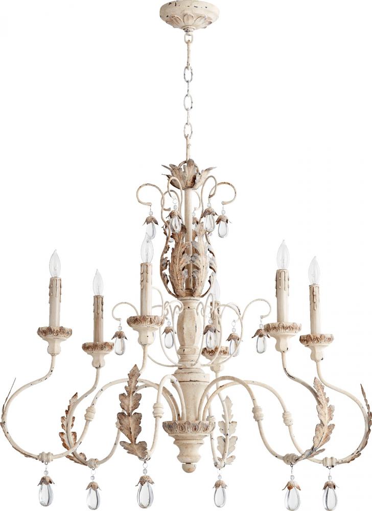 Quorum VENICE 32" 6LT CHAND - PW 6444-6 Chandeliers Quorum White  