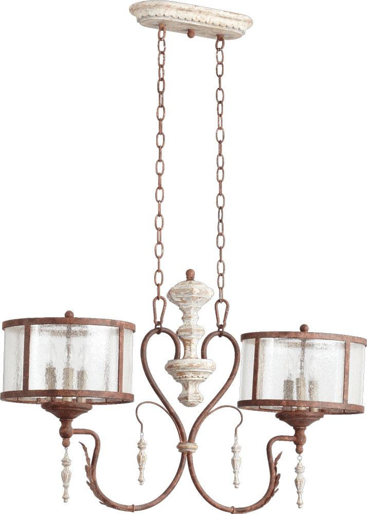 Quorum LA MAISON 6LT ISLAND - MG 6552-6-56 Linear Chandeliers Quorum Gray|Rust  