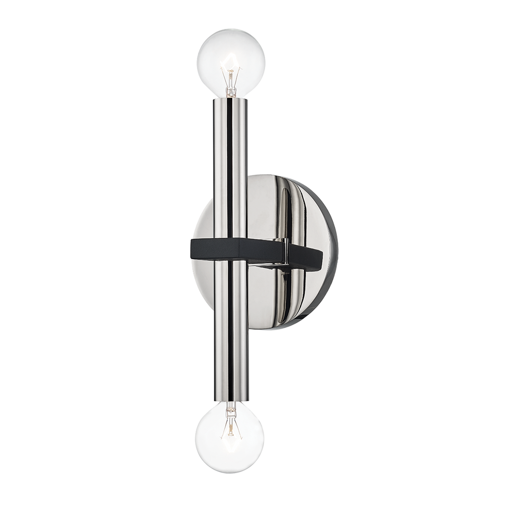 Hudson Valley Lighting Colette 2 Light Sconces H296102 Wall Sconces Mitzi Polished Nickel/Black  