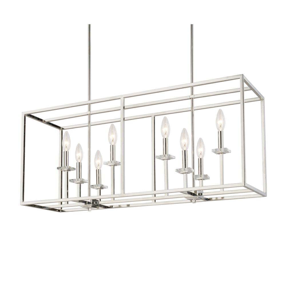 Capital 8 Light Island 7004 Linear Chandeliers Capital Nickel  