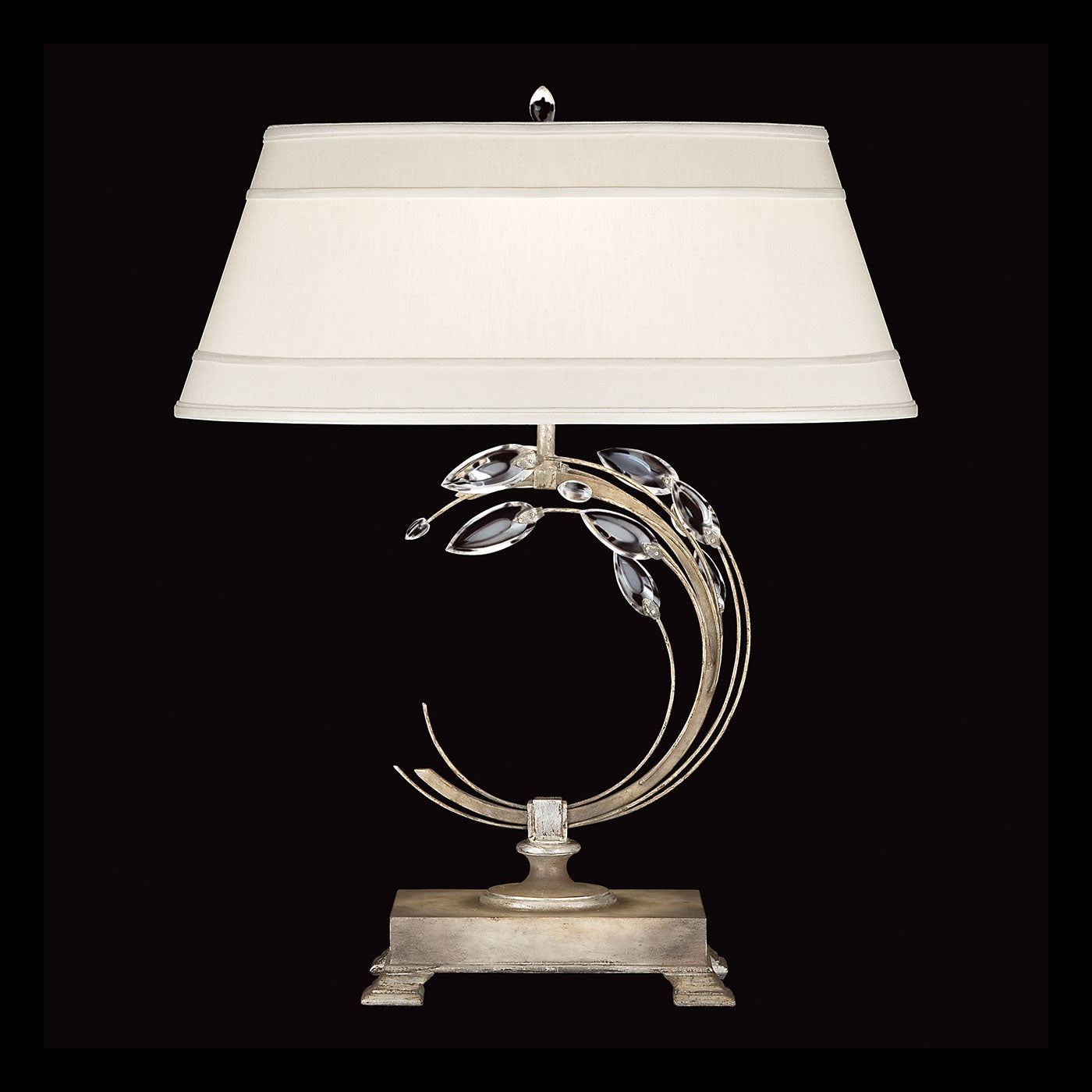 Fine Art Crystal Laurel 31" Table Lamp Lamp Fine Art Handcrafted Lighting Silver Left 