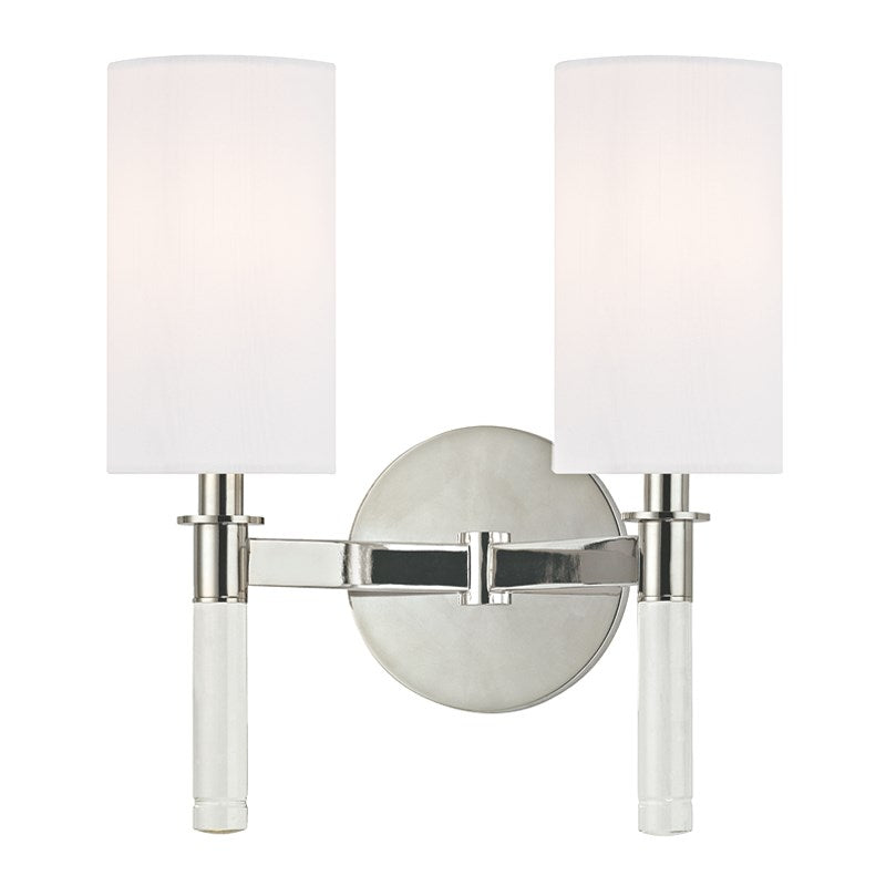 Wylie - 2 LIGHT WALL SCONCE Wall Sconces Hudson Valley Lighting Polished Nickel  