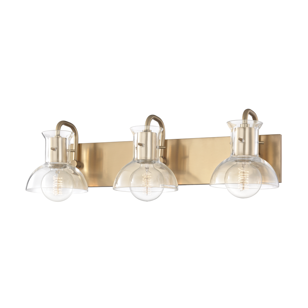 Hudson Valley Lighting Riley 3 Light Bath Bracket H111303 Wall Light Fixtures Mitzi Aged Brass  