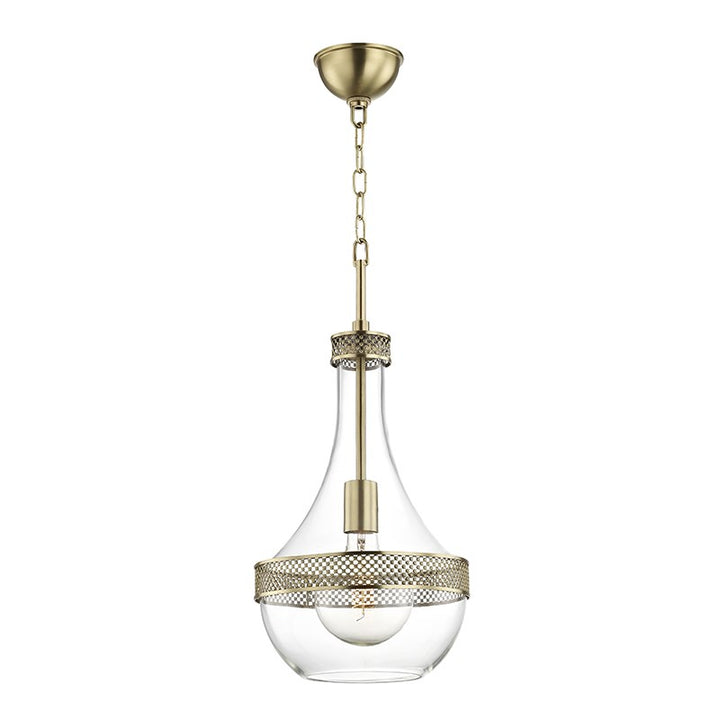 Hagen - 1 LIGHT SMALL PENDANT Pendants Hudson Valley Lighting Aged Brass  