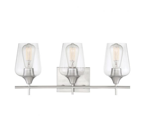 Savoy House Octave 3-Light Bathroom Vanity Light 8-4030-3 Vanity Lights Savoy House Satin Nickel  