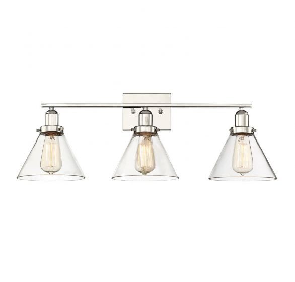 Savoy House Drake 3 Light Bath Bar Vanity Lights Savoy House Polished Nickel  