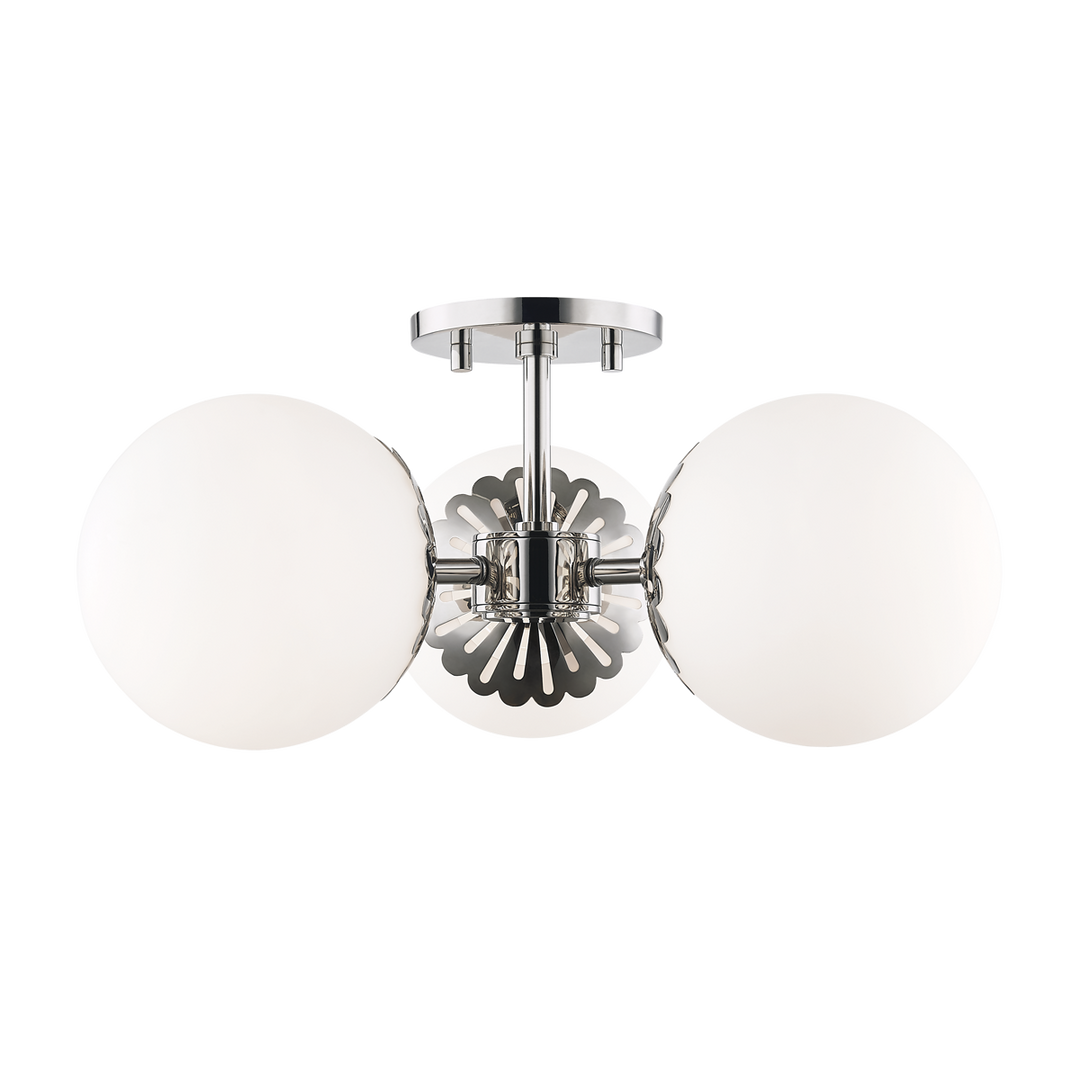 Hudson Valley Lighting Paige 3 Light Semi-Flush Mount H193603 Ceiling Semi Flush Mounts Mitzi Polished Nickel  