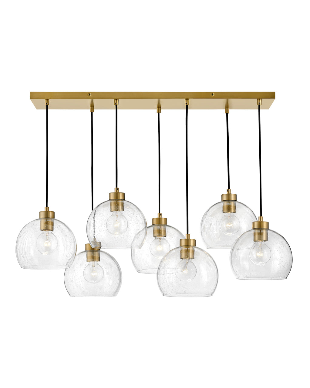 Lark RUMI Seven Light Linear L83016 Linear Chandeliers Lark Lacquered Brass  