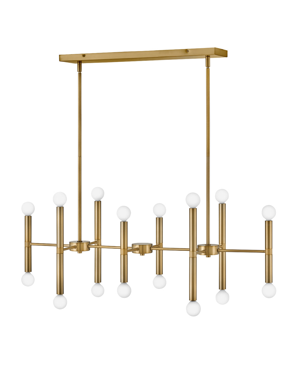 Lark MILLIE Sixteen Light Linear L83196 Chandeliers Lark Lacquered Brass