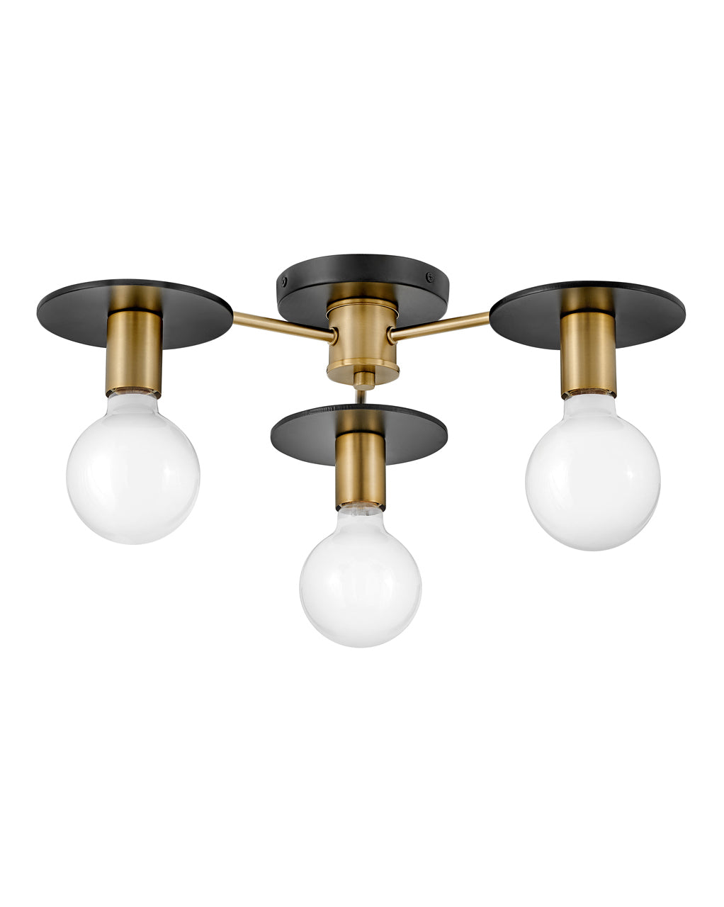 Lark BOBBIE Three Light Semi-Flush Mount L83203 Chandeliers Lark Lacquered Brass  