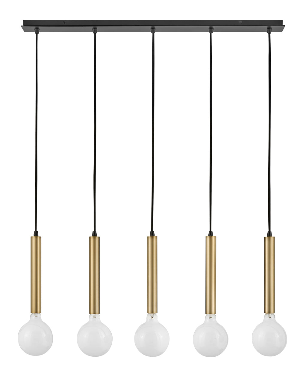 Lark BOBBIE Five Light Linear L83206 Chandeliers Lark Lacquered Brass  