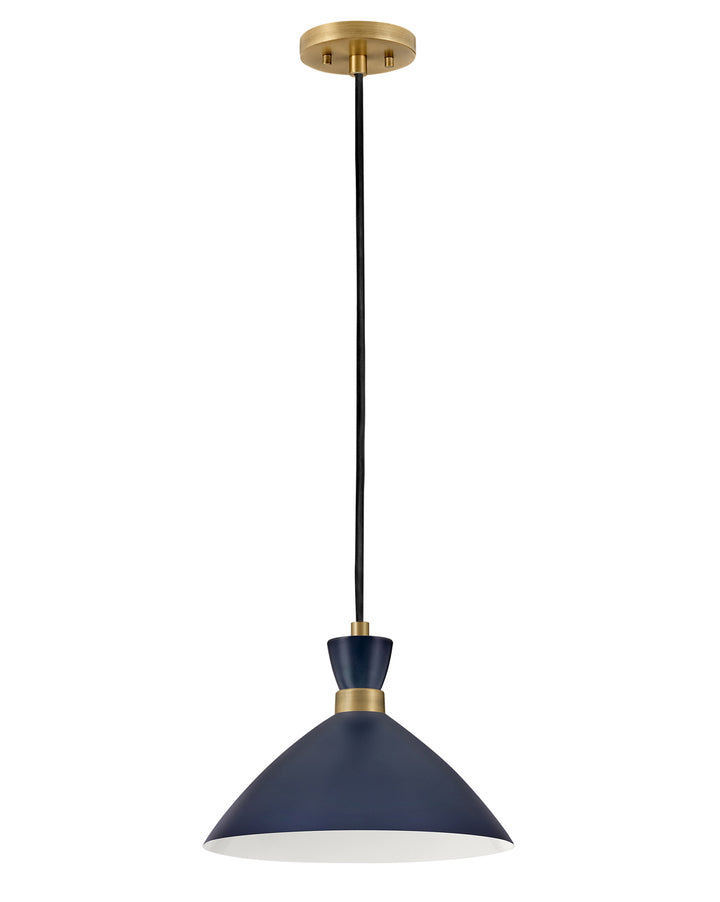 Lark SIMON Single Light Pendant L83257 Mini-Pendants Lark Matte Navy with Heritage Brass accents