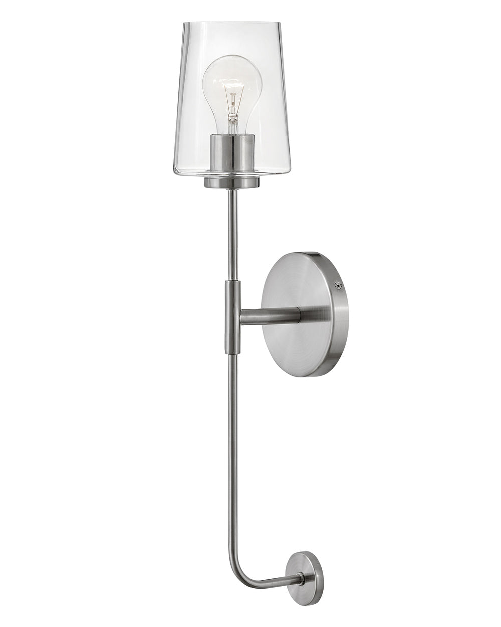 Lark KLINE Single Light Tall Sconce L83450 Wall Sconces Lark Brushed Nickel  