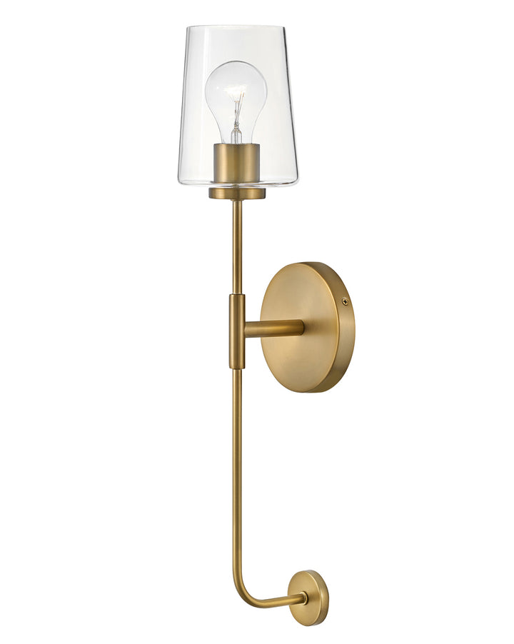 Lark KLINE Single Light Tall Sconce L83450 Wall Sconces Lark Lacquered Brass