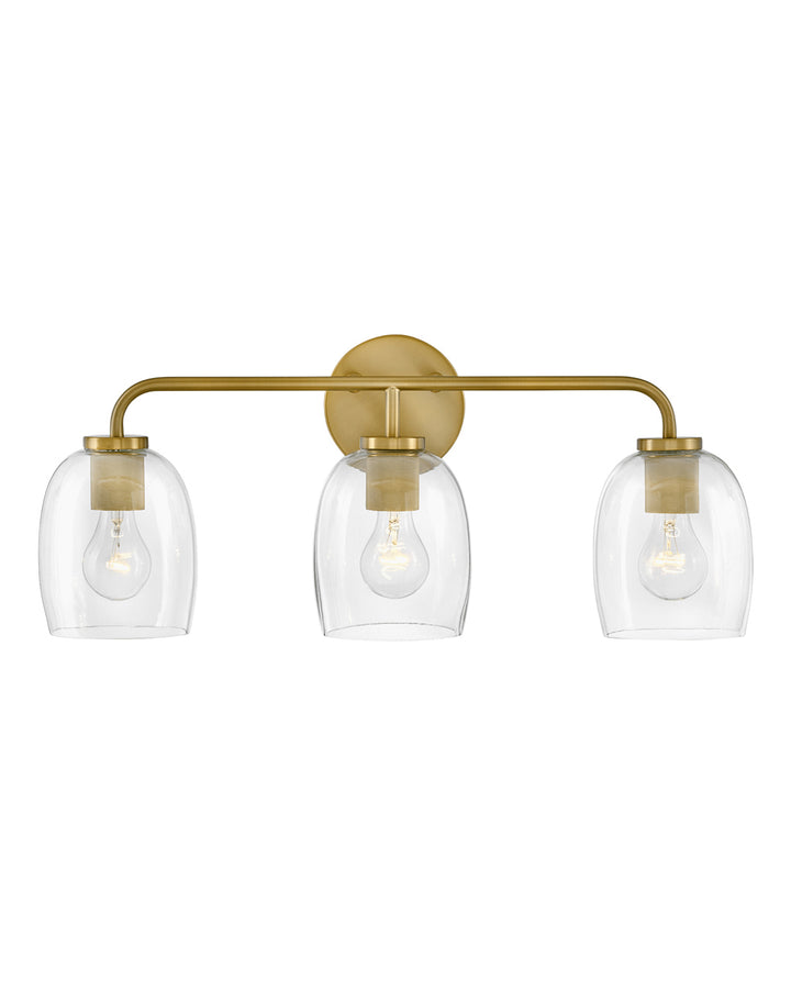 Lark PERCY Three Light Vanity L85013 Vanity Lights Lark Lacquered Brass