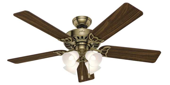 Hunter 52 inch Studio Series Ceiling Fan with LED Light Kit and Pull Chain Indoor Ceiling Fans Hunter