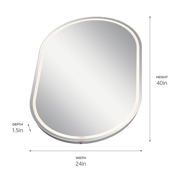 Kichler Menillo™ 38.5" LED Vanity Mirror with Etched Glass 86008 Mirror Kichler Mirror  