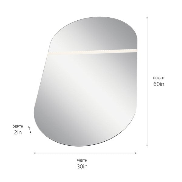 Kichler Radana™ 28" LED Vanity Mirror with Etched Panel 86010 Mirror Kichler Aluminum  