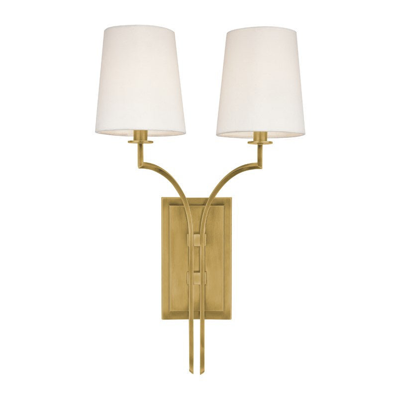 Glenford - 2 LIGHT WALL SCONCE Wall Sconces Hudson Valley Lighting Aged Brass  