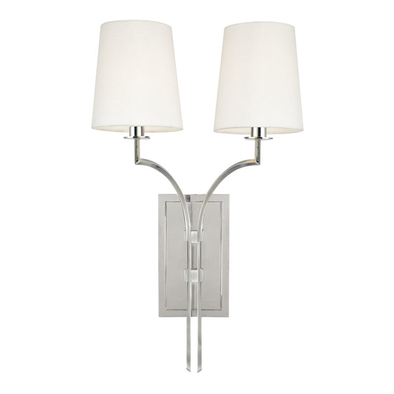 Glenford - 2 LIGHT WALL SCONCE Wall Sconces Hudson Valley Lighting Polished Nickel  