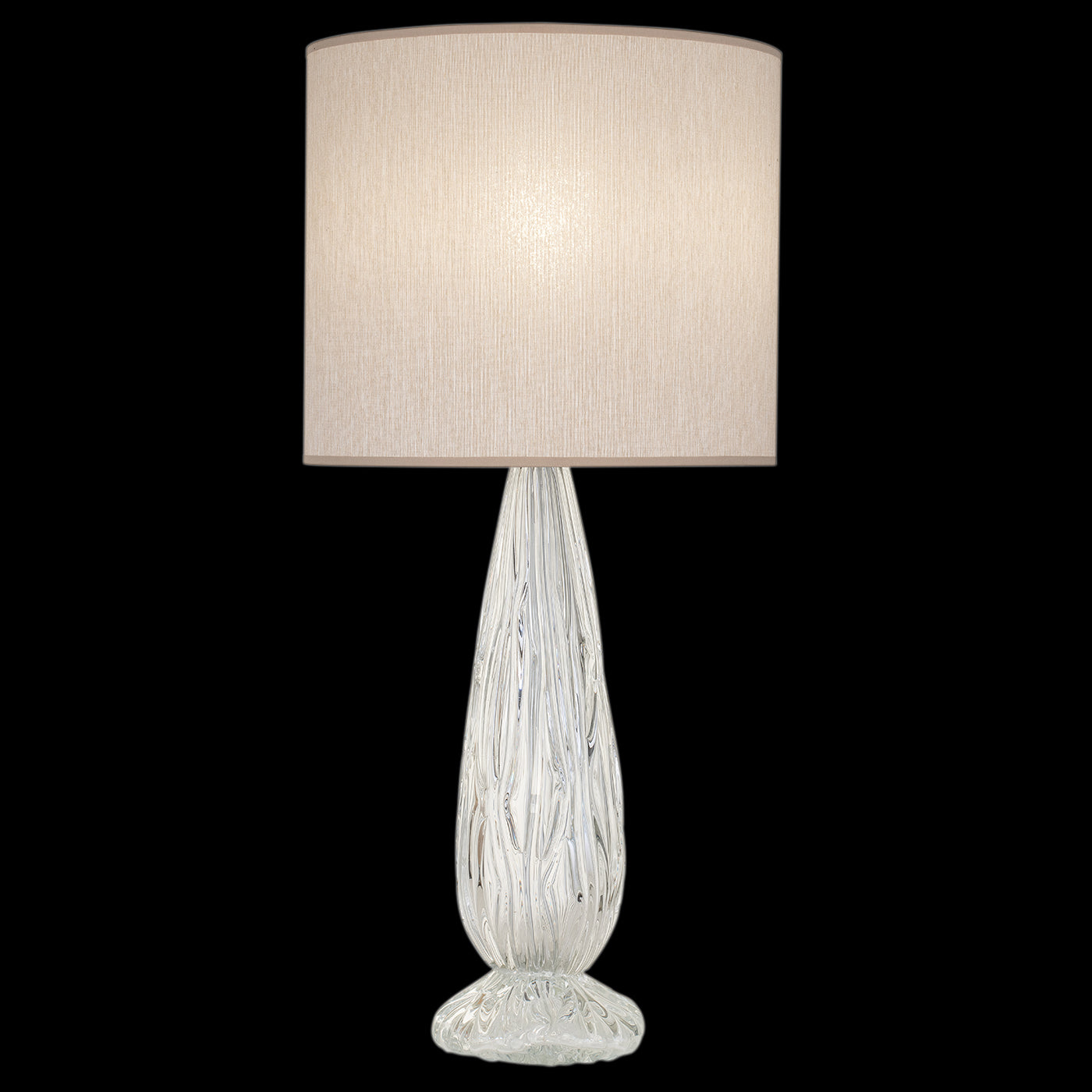 Fine Art Las Olas 30.5" Table Lamp Lamp Fine Art Handcrafted Lighting Silver with Beige Shade  